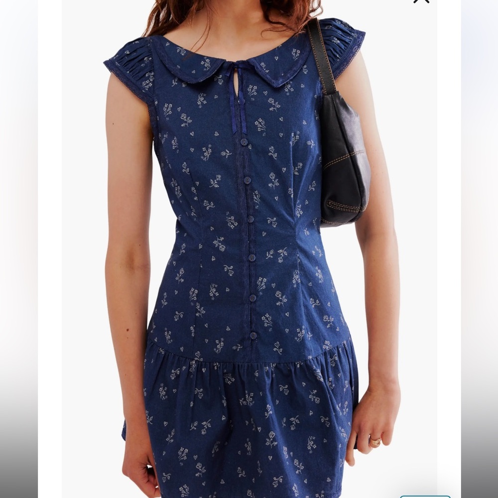 Free people Floral Blue Beasley Dress